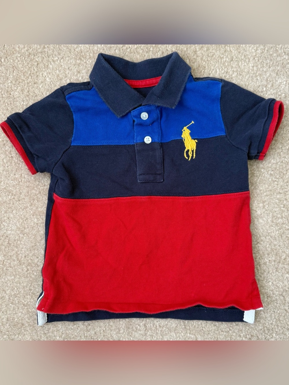Ralph Lauren Baby Boys’ Big Pony Colorblock Polo- 9 Months